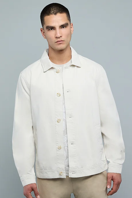 R&b Solid Jacket with Button Closure