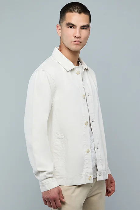 R&b Solid Jacket with Button Closure