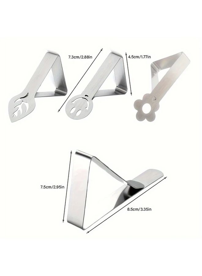 Flower Triangle Tablecloth Clips 6pcs Heavy Duty Stainless Steel Outdoor Picnic Table Cover Holders - Image 3