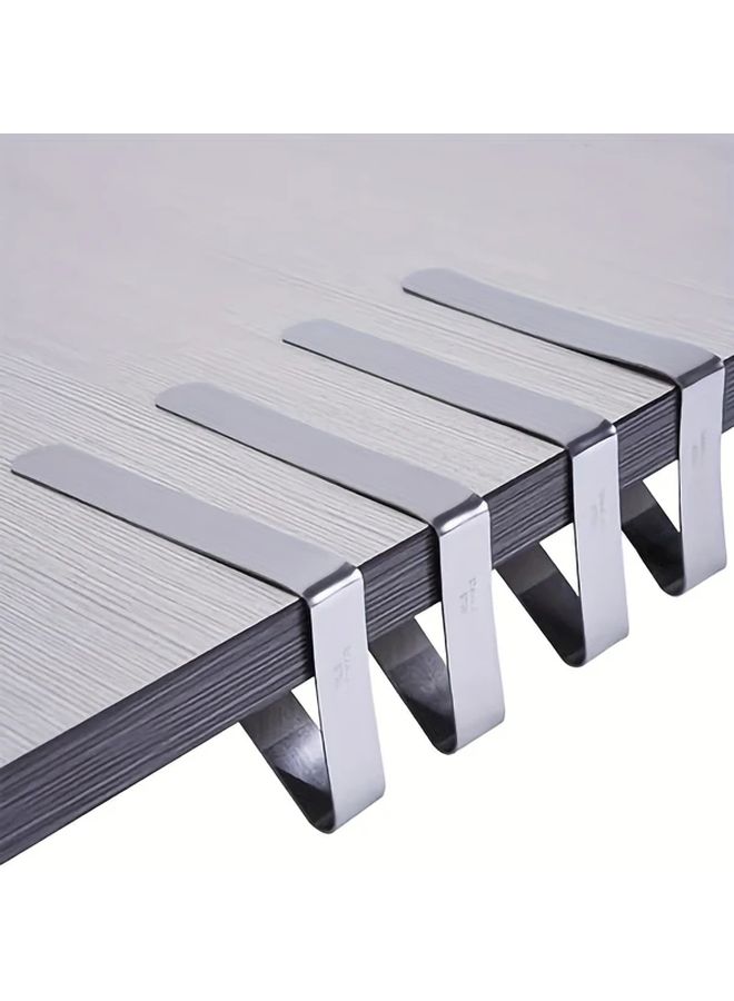Flower Triangle Tablecloth Clips 6pcs Heavy Duty Stainless Steel Outdoor Picnic Table Cover Holders - Image 4