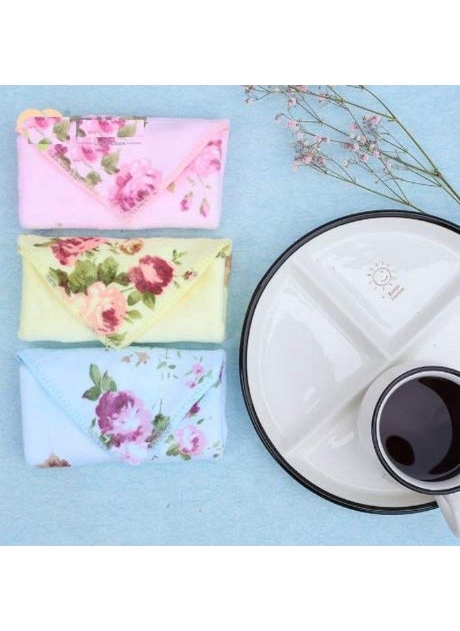 STORE77 - Connectwide Set Of 3 Microfiber Face Towel Flower Design Soft Fast Drying Cleaning Towelfit For Multipurpose Exfoliating Highly Absorbent Extra For Hand Gym - Image 1