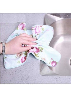 STORE77 Connectwide Set Of 3 Microfiber Face Towel Flower Design Soft Fast Drying Cleaning Towelfit For Multipurpose Exfoliating Highly Absorbent Extra For Hand Gym  - Image 4