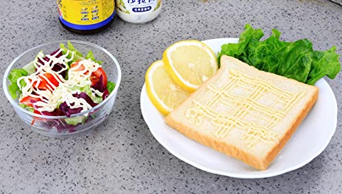 Zeesoon 5 Hole Sauce Plastic Squeeze Squirt Condiment Bottles Dispenser For Ketchup Jam Mayonnaise Mustard (White) 12.8 Oz - Image 5