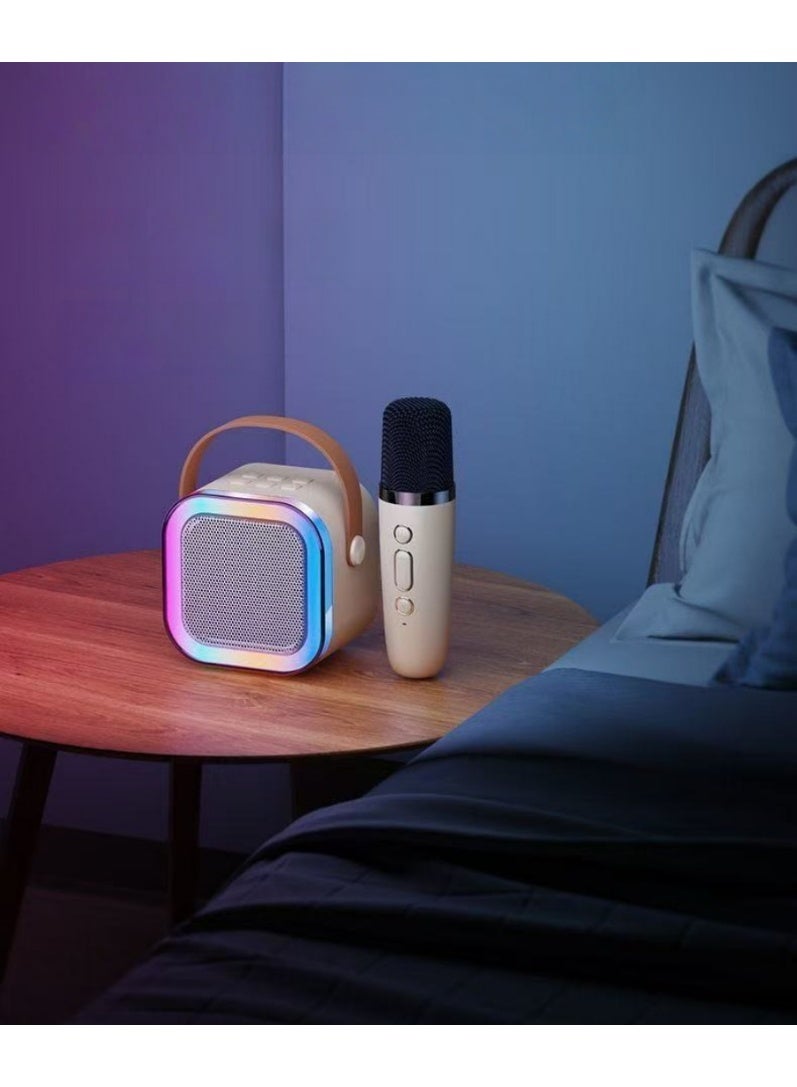 Mini Karaoke Machine for Kids Adults, Portable Bluetooth Speaker with Wireless Microphones, Toys Birthday Gifts, Family Home Party - Image 5