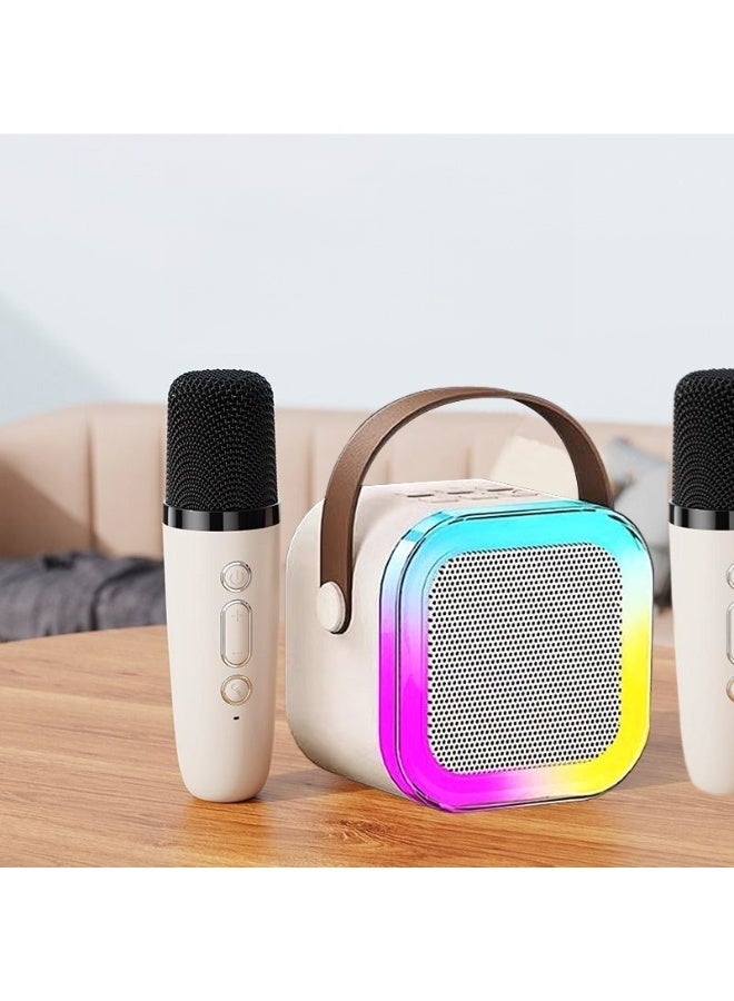 Mini Karaoke Machine for Kids Adults, Portable Bluetooth Speaker with Wireless Microphones, Toys Birthday Gifts, Family Home Party - Image 3