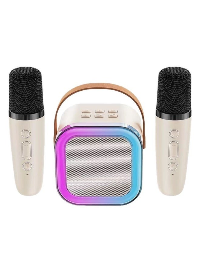Mini Karaoke Machine for Kids Adults, Portable Bluetooth Speaker with Wireless Microphones, Toys Birthday Gifts, Family Home Party - Image 1