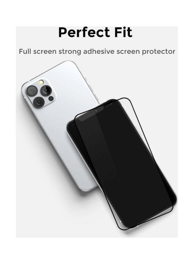 عبوة من 2 واقي زجاجي عالي الدقة لهاتف Apple iPhone 13 Pro / iPhone 13 أسود - Image 3