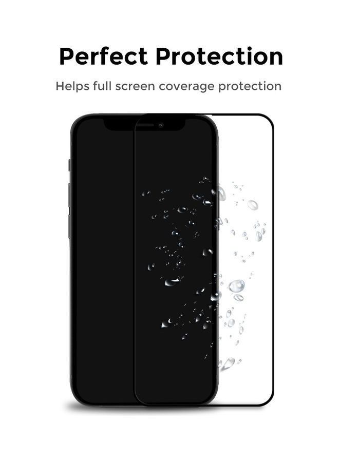 عبوة من 2 واقي زجاجي عالي الدقة لهاتف Apple iPhone 13 Pro / iPhone 13 أسود - Image 2