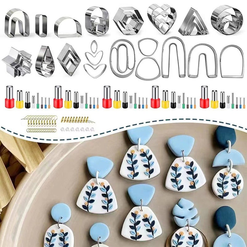 Polymer Clay Cutters for Earrings 126pcs Clay Tools Set 36 Shapes Stainless Steel Clay Molds & 40 Circle Shape Cutters Suitable for Jewelry Making Handcraft Ceramic and Pottery Engraving - Image 4