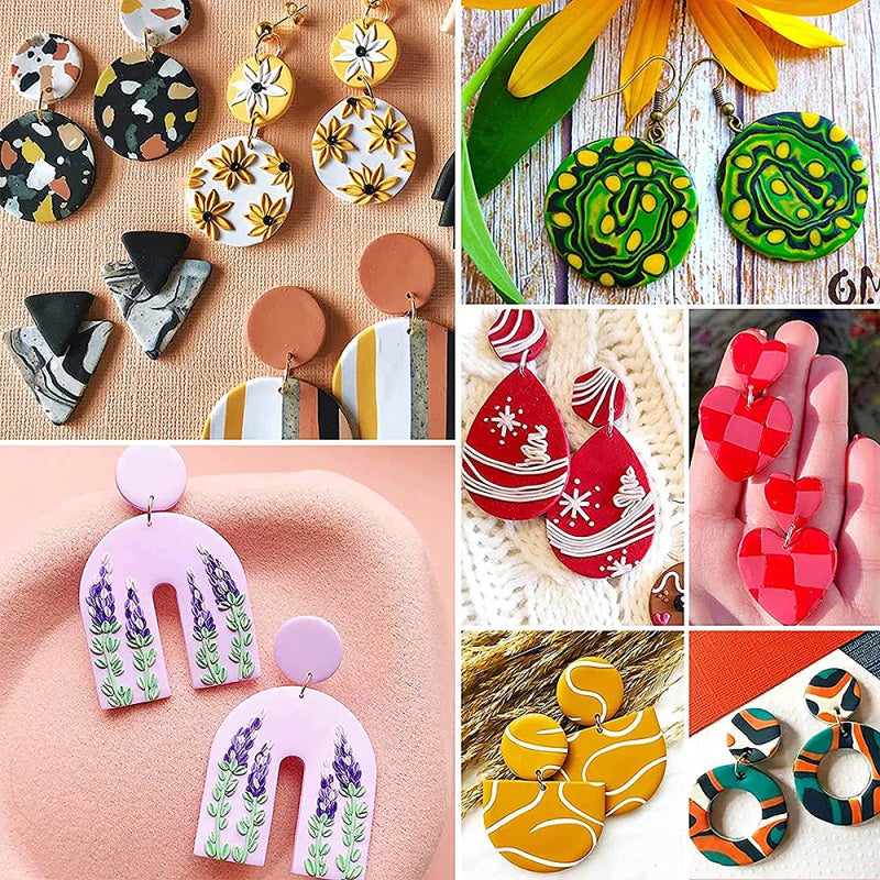 Polymer Clay Cutters for Earrings 126pcs Clay Tools Set 36 Shapes Stainless Steel Clay Molds & 40 Circle Shape Cutters Suitable for Jewelry Making Handcraft Ceramic and Pottery Engraving - Image 3