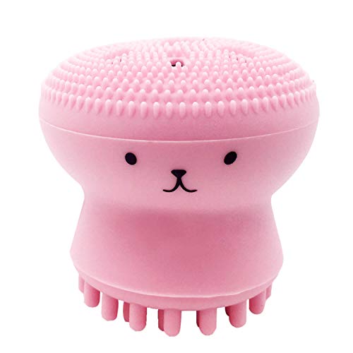 Mockery Octopus Design Silicone Face Skin Care Makeup Tool Cleansing Brush for Deep Cleaning, Silicone Beauty Pore Cleansing Facial Brush with Sponge, for Exfoliating, Massage, Cleansing (Pack of 2) - Image 2