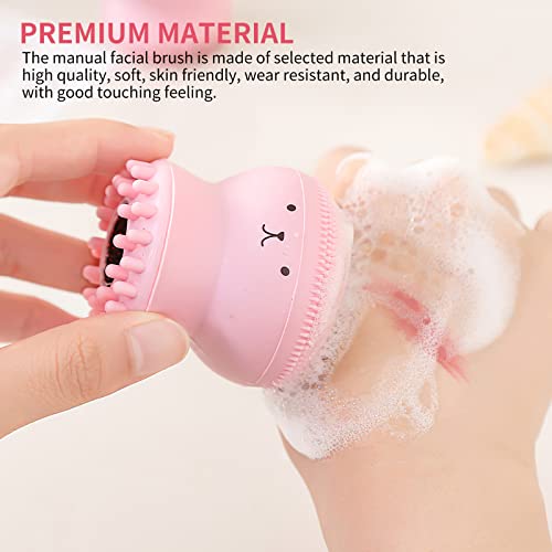 Mockery Octopus Design Silicone Face Skin Care Makeup Tool Cleansing Brush for Deep Cleaning, Silicone Beauty Pore Cleansing Facial Brush with Sponge, for Exfoliating, Massage, Cleansing (Pack of 2) - Image 5