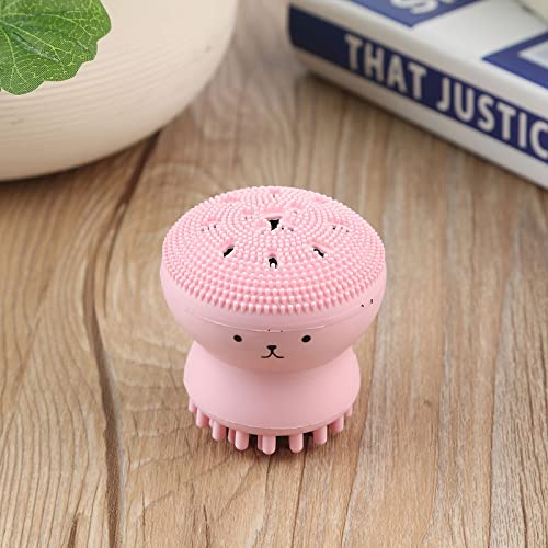 Mockery Octopus Design Silicone Face Skin Care Makeup Tool Cleansing Brush for Deep Cleaning, Silicone Beauty Pore Cleansing Facial Brush with Sponge, for Exfoliating, Massage, Cleansing (Pack of 2) - Image 4