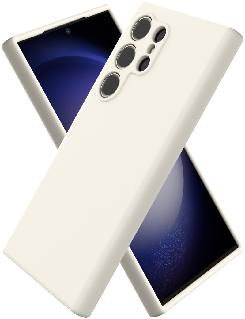 CUZMIGO for Samsung Galaxy S24 Ultra Silicone Case, Slim Fit Premium Liquid Silicone Shockproof Phone Cover, Upgraded Camera Protection and Microfiber Lining, Off White - Image 1