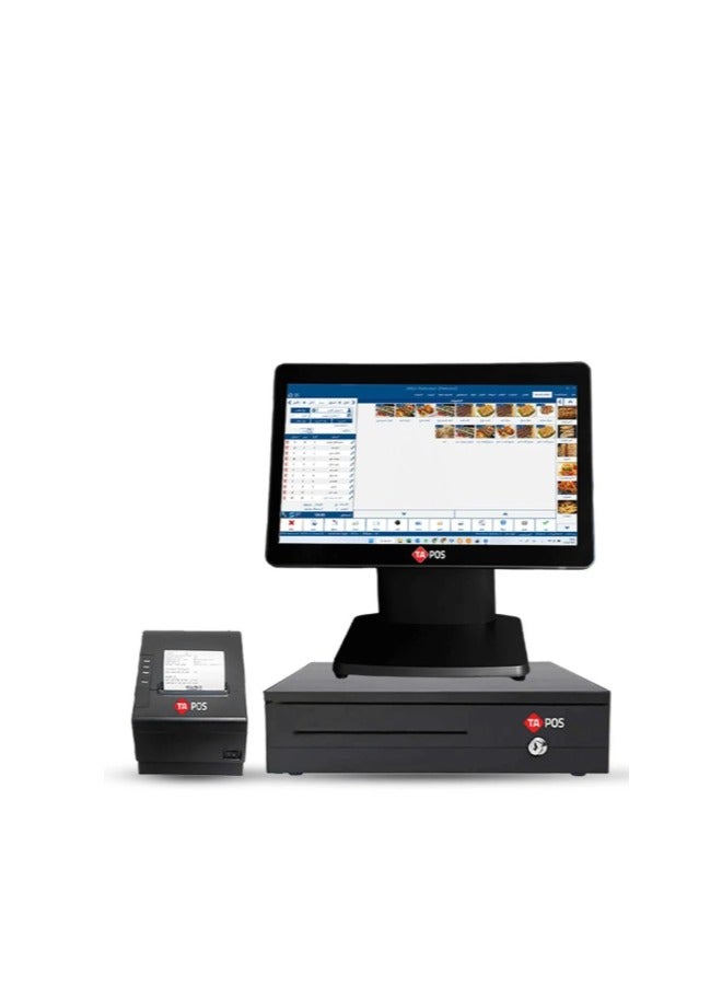 تي إيه بي أو إس شاشه كاشير لمس بدون برنامج معالج i5 رام 8 جيجا هارد 256 SSD+درج كاشير +طابعة فواتي حرارية - Image 1