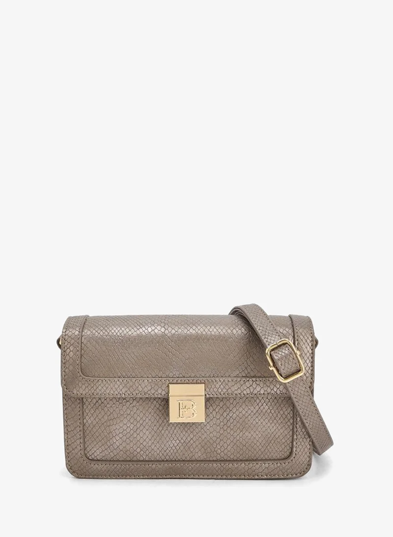 Flora Bella By Shoexpress Textured Crossbody Bag with Detachable Strap