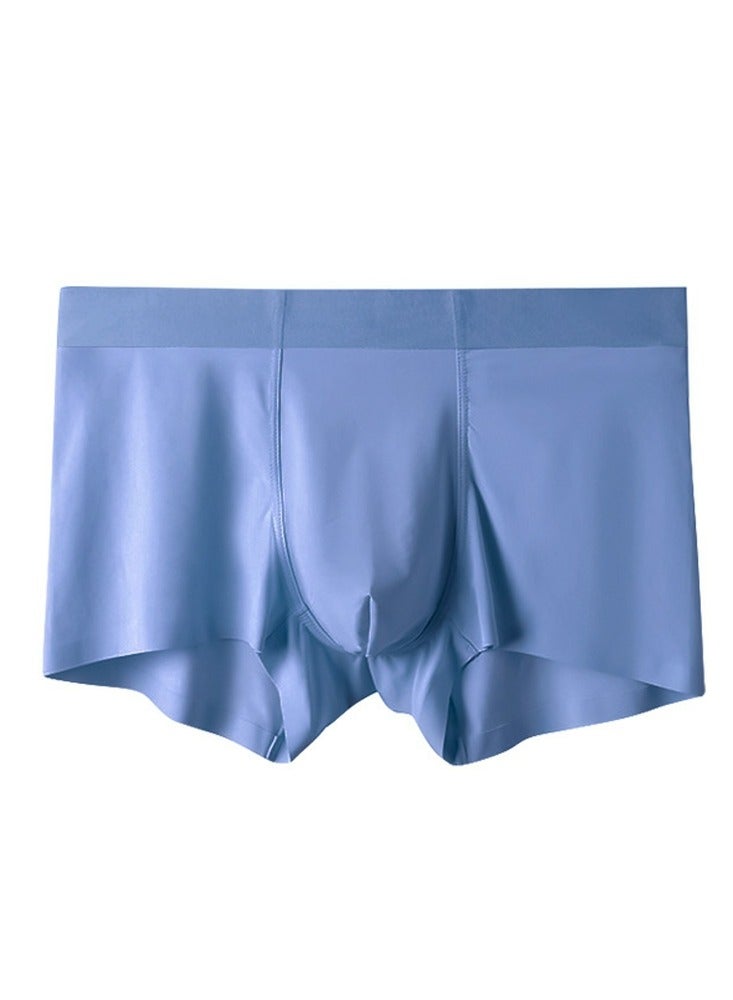 Loquat Men's Solid Color Lightweight Boxer Briefs Soft And Breathable Underwear With Comfort Flex Waistband Deep Blue 