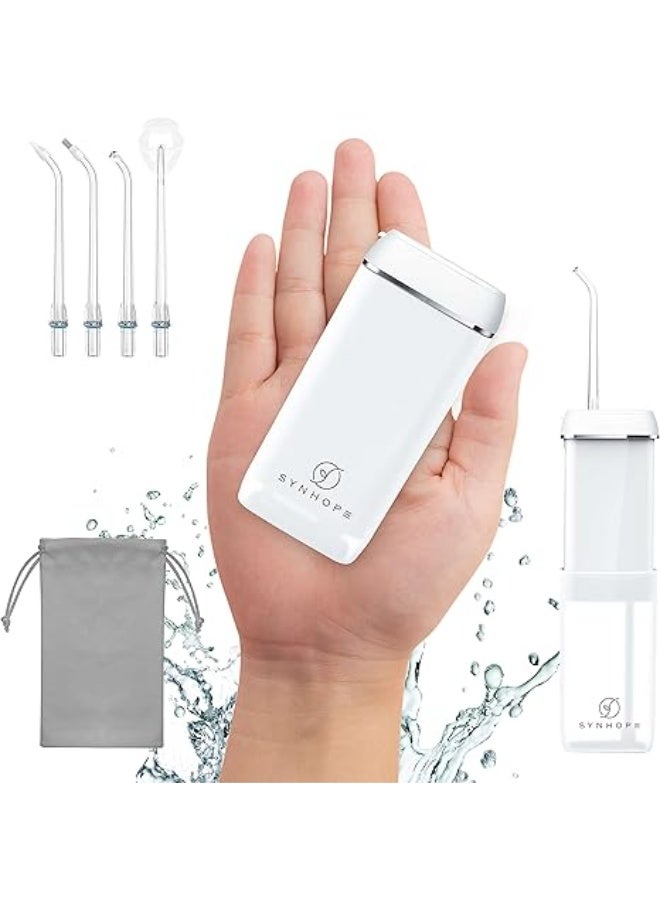SYNHOPE Water Flosser [Mini Cordless Portable] Oral Irrigator Water Teeth Cleaner pick, Telescopic Water Tank, 3 Modes & IPX7 Waterproof, Home & Travel Water Flossers for Teeth, Braces Bridges Care - Image 1