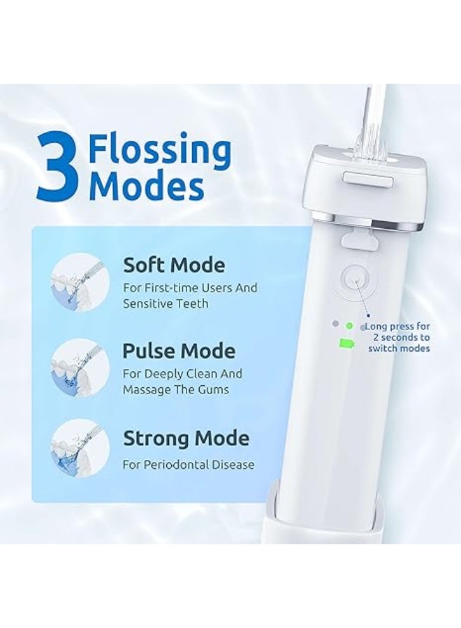SYNHOPE Water Flosser [Mini Cordless Portable] Oral Irrigator Water Teeth Cleaner pick, Telescopic Water Tank, 3 Modes & IPX7 Waterproof, Home & Travel Water Flossers for Teeth, Braces Bridges Care - Image 3