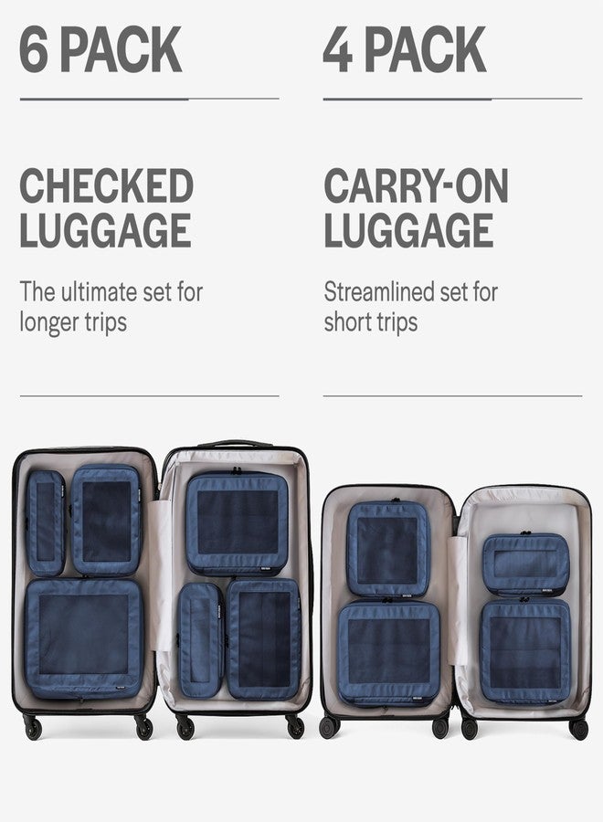 Aerotrunk مكعبات ضغط التعبئة للسفر من أيروترانك - حقائب تنظيم الأمتعة - مكعبات تعبئة بسحاب مزدوج للحقائب (عبوة من 4 قطع، أزرق داكن) - Image 4