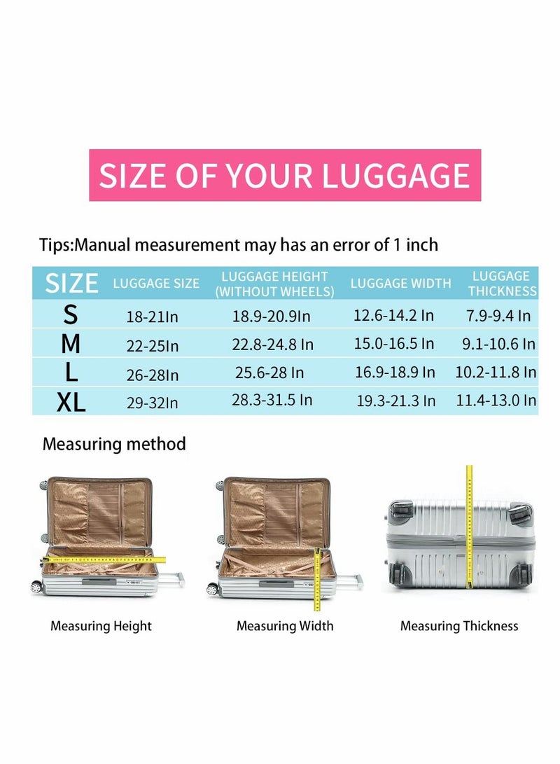 Excefore Luggage Cover, Water-Washable Suitcase Cover, Spandex Elastic Anti Scratch Luggage Protective Covers for 18-21 Inch Trolley Case  - Image 5