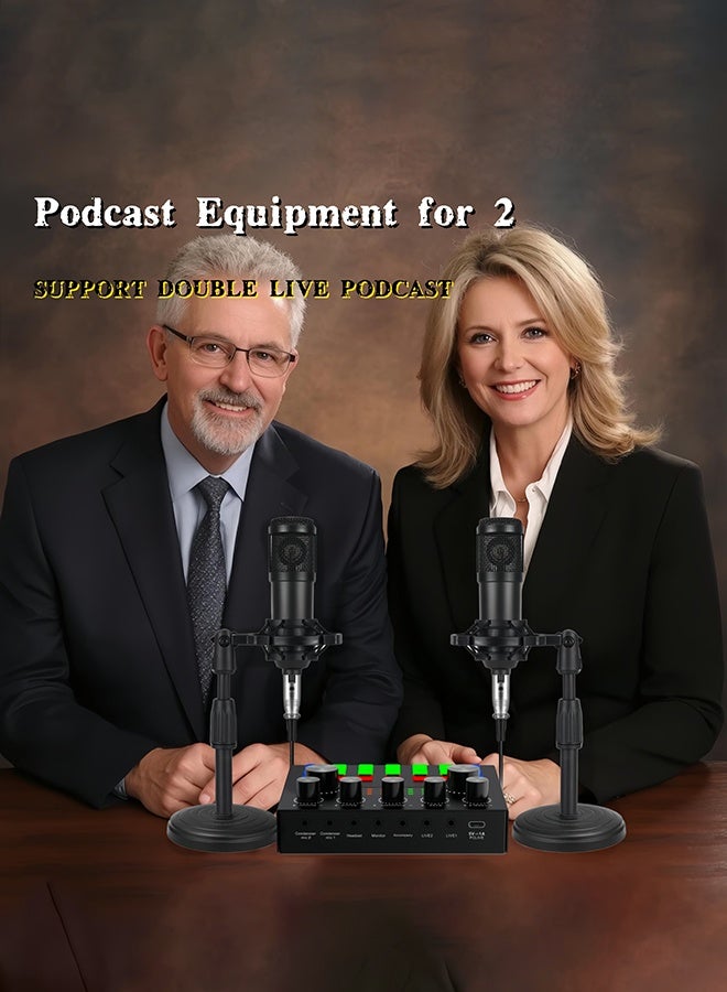 عربست مجموعة خلاط الصوت للبث، بطاقة صوت مباشرة، ميكروفون XLR للتسجيل في الاستوديو، واجهة صوتية لتغيير الصوت، مجموعة معدات البودكاست، لوحة صوتية لبث تيك توك على يوتيوب/الغناء/الألعاب، هاتف/كمبيوتر شخصي - Image 5