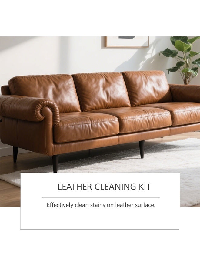 Homonth Leather Cleaning Care Set With Sponge Towel, 120ml Leather Cleaner And 120ml Leather Conditioner, Nourishing Care Shine Renovation Antifouling, Leather Furniture Cleaner For Leather Sofas Car Seats, All Leather Items, Furniture & Chair Restoration Kit - Image 4