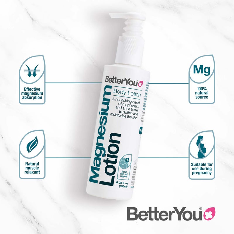 BetterYou BetterYou Magnesium Body Lotion - Body Cream with Magnesium And Shea Butter - Softens Skin, Relaxes Muscles - Nourishing And Lightweight - 6.08 oz - Image 3