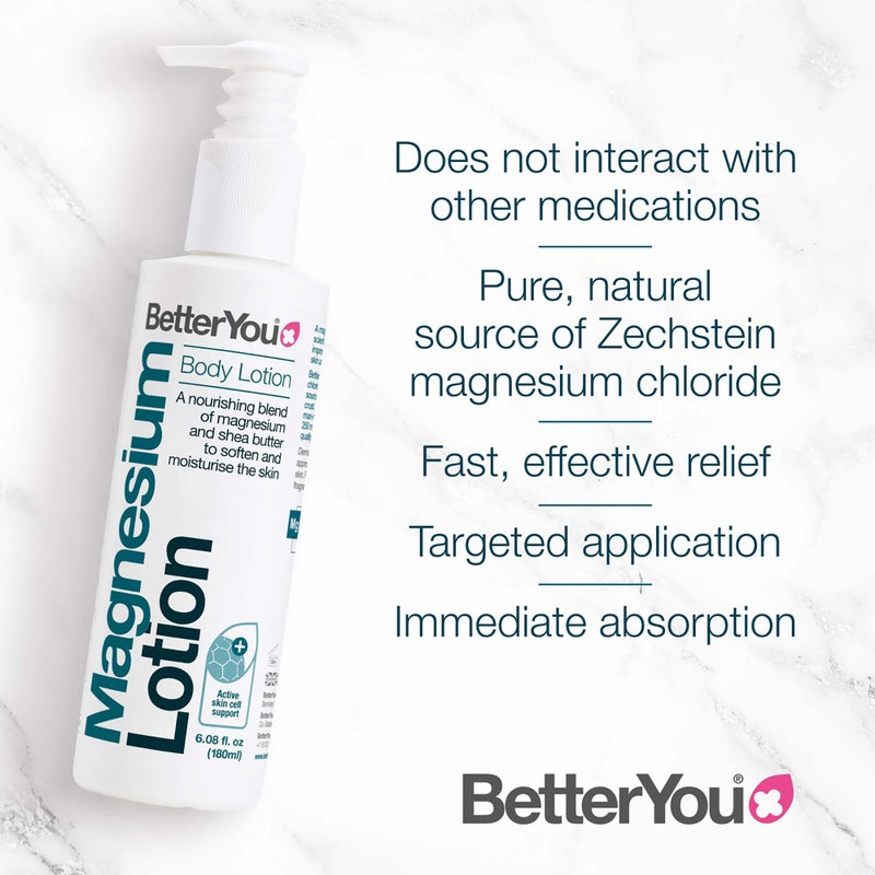 BetterYou BetterYou Magnesium Body Lotion - Body Cream with Magnesium And Shea Butter - Softens Skin, Relaxes Muscles - Nourishing And Lightweight - 6.08 oz - Image 5