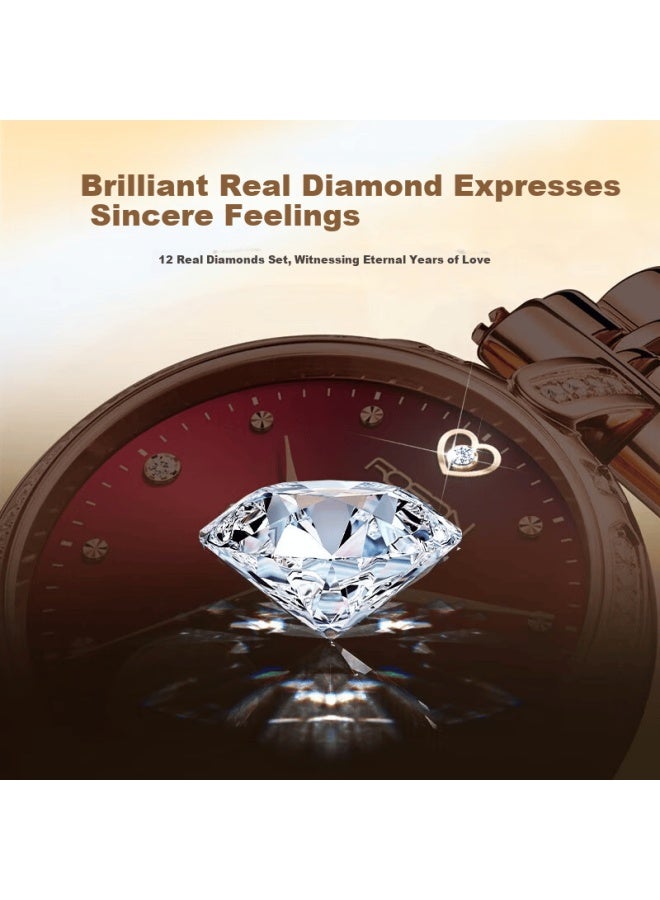 Rosdn Women's Gold Watch 18k Gold Genuine Diamond Mechanical Luxury Brand Birthday Gift For Women March 8 Women's Day Top Ladies Watch - Image 2