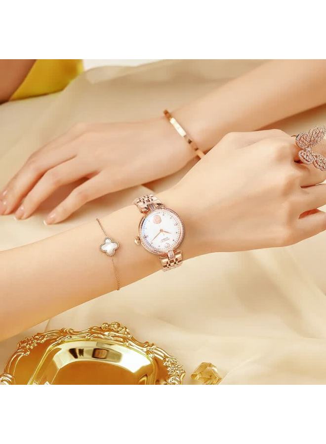 Rosdn Women's Gold Watch 18k Gold Genuine Diamond Mechanical Luxury Brand Birthday Gift For Women March 8 Women's Day Top Ladies Watch - Image 3