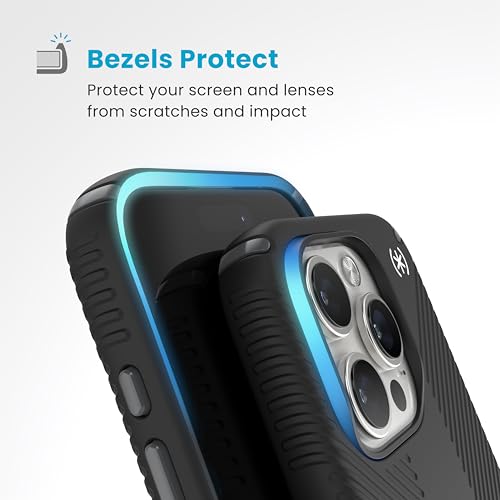 Speck Black iPhone 16 Pro Case MagSafe and ClickLock - Slim Phone Case iPhone 16 Pro - iPhone 16 Pro Phone Case - Presidio 2 Grip - Black/Slate - Image 5