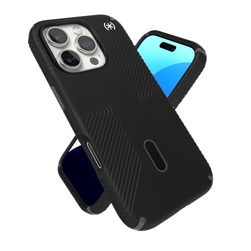 Speck Black iPhone 16 Pro Case MagSafe and ClickLock - Slim Phone Case iPhone 16 Pro - iPhone 16 Pro Phone Case - Presidio 2 Grip - Black/Slate - Image 1