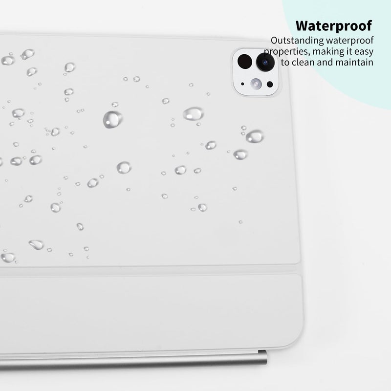 IMMOENUC 3 in 1 Sticker for 2024 iPad Pro M4 (A2836/A2837) Magic Keyboard Full Body Protective Case Durable Materials Self Adhesive Pre-Cut White - Image 5