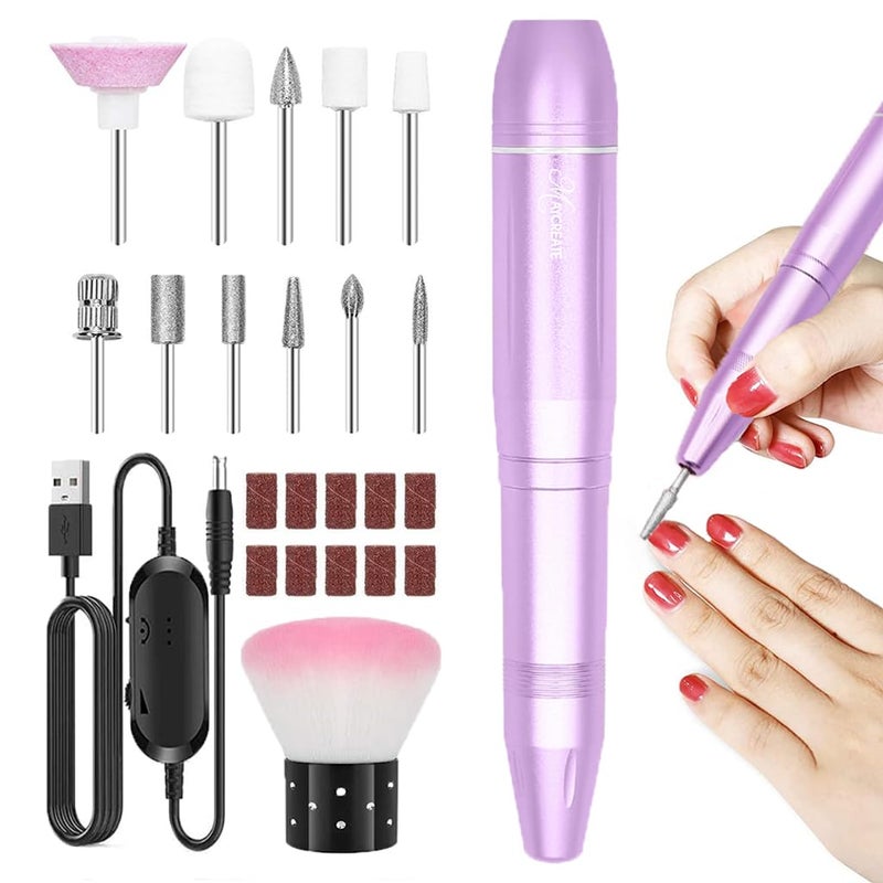 M'AYCREATE MAYCREATE® Nail Drill Machine Professional, 20000rpm Adjustable Electric Nail Filer Machine with 22pcs Accessories, Portable Manicure Pedicure Kit for Women, Nail Salon, Acrylic Gels Callus Removal - Image 1