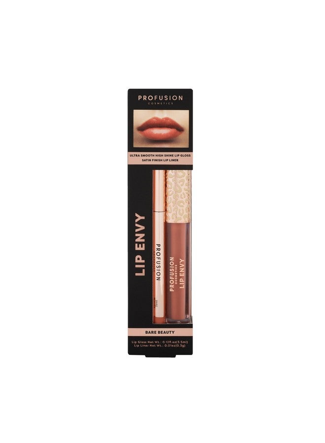 Profusion Cosmetics Gloss & + Lip Liner BrownBeige (High-Glossy) - Image 1
