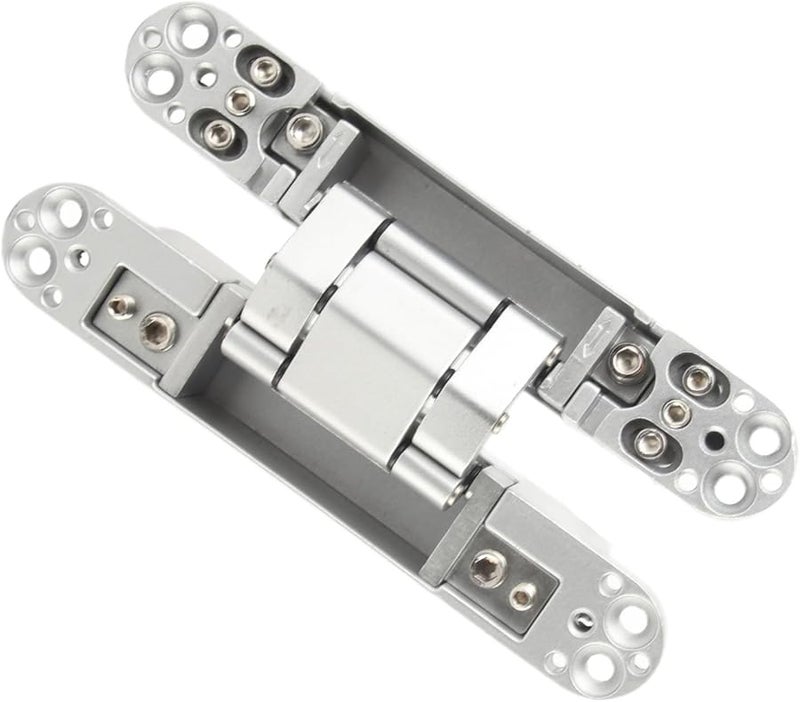 3D Adjustable Silent Door Hinges 40kg Mute Wear Resistant 180 Degree Opening Silver for Wooden Door Home Improvement - Image 1