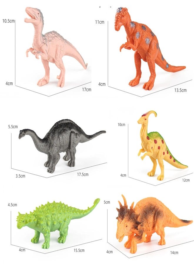 MALLEXO Realistic Colorful 6 PCs Dinosaur Animals Toys for Kids 3+ | Attractive Prehistoric Animal Action Figures Janwar Toy for Boys and Girls Birthday Gift for Children Educational & Decoration Item - Image 4