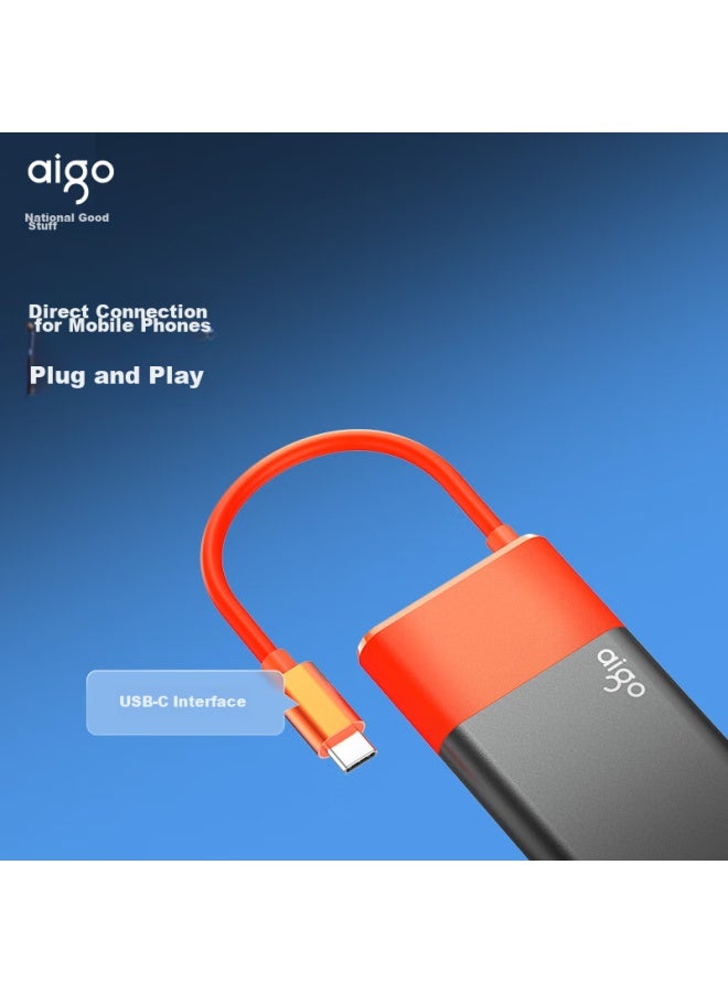 Aigo 500gb Portable Solid State Drive S11, Type-c Usb3.2, Read Speed Up To 520mb/s, Integrated Cables, Essential For Office Work, Direct Phone Connection Hard Drive - Image 4