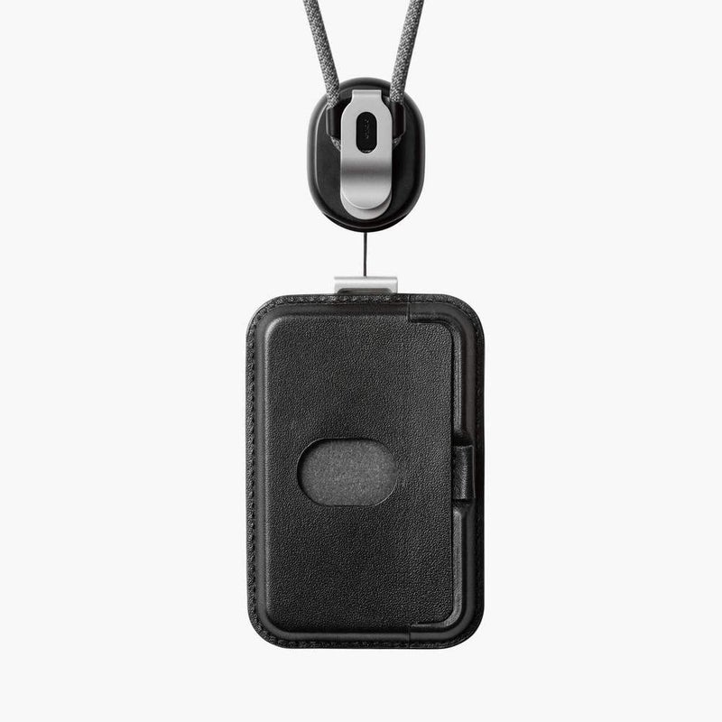 Orbitkey Orbitkey ID Card Holder Pro | Made with LWG-Certified Top Grain Leather and Durable Dyneema Cord | Holds 1 Access Card & 2 RFID Cards | Interchangeable Orientation | (with Lanyard, Black)  - Image 5