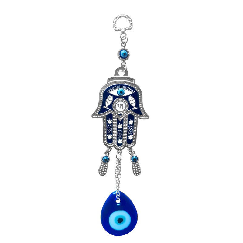 Persofine Blue Evil Eye Hanging Decoration Nazar Amulet Wall Hanging Home Protection and Blessing Decor (Elephant+Hamsa) - Image 3