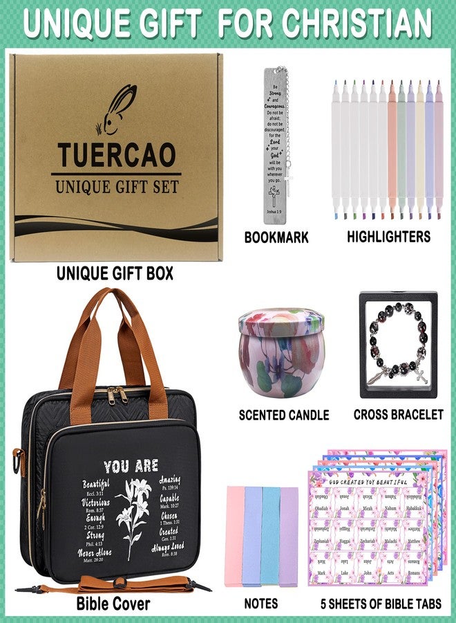 TuErcao Christian Gifts for Women, Bible Bag with Christian Bookmarks, Bible Verse Bracelets, Prayer Scented Candle and Study Supplies Kit with 75 BibleTabs, 12 Highlighters Spiritual Gifts for Mom - Image 2