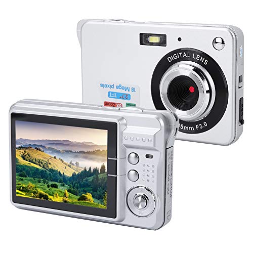 Zopsc CDC3 K09 Digital Camera, 1080P HD 48MP Digital Video Camera, 2.7 Screen Rechargeable Compact Camera, Fixed Focus 8X Digital Zoom Camera for Beginner Teenagers Students (Silver) - Image 1
