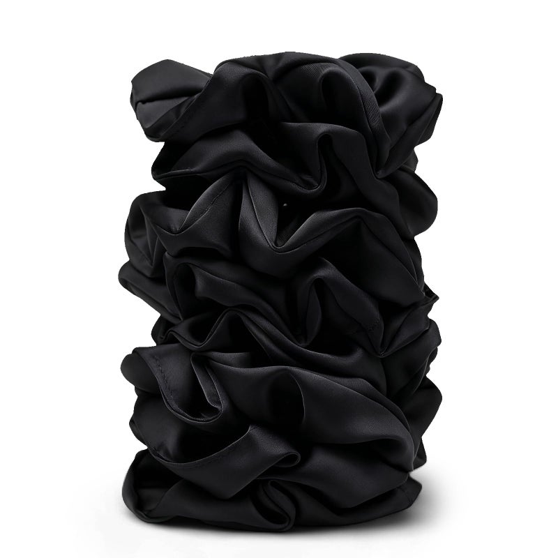 SEVEN STYLE Satin Scrunchies for Women â€“ 8PCS Black Silk Hair Ties â€“ No Crease, Frizz-Free, Gentle Elastic Hair Bands for Thick & Thin Hair, Soft & Stylish Hair Accessories Gifts - Image 1