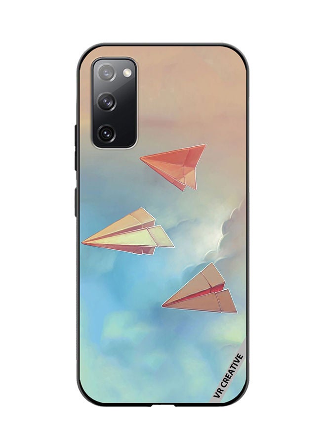 VR CREATIVE Protective Case Cover For Samsung Galaxy S20 FE 5G Paper Plane Design  Multicolour - Image 1