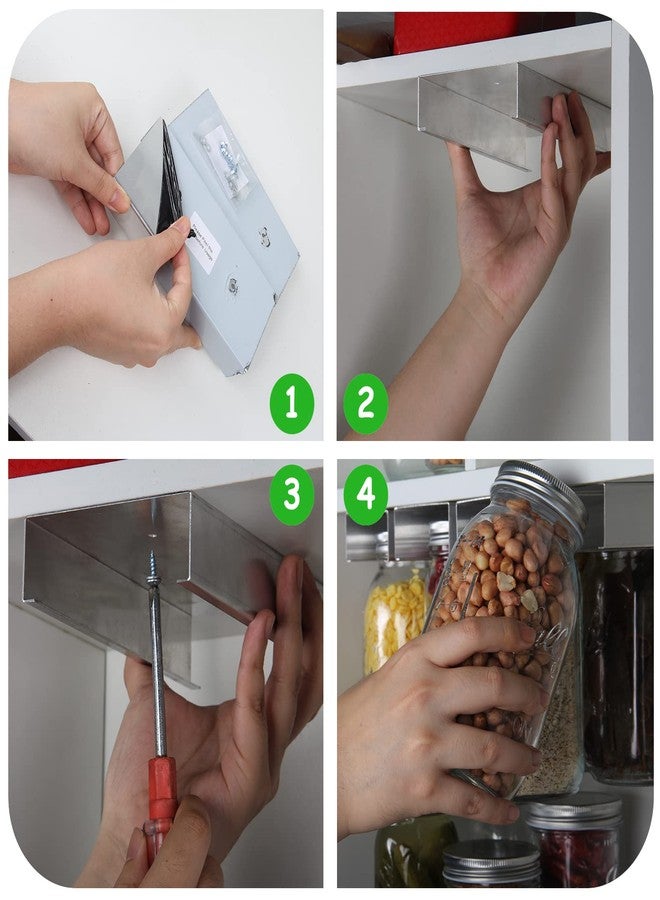 lopeztek Mason Jars Organizer Rack, Canning Storage Under Pantry Hanger for All Oz, Mason Jar Storage Hanging Holder and Organization, Kitchen Cabinet Shelf Mount Accessories(2 Pcs-Regular) - Image 5