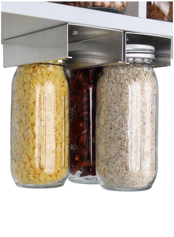 lopeztek Mason Jars Organizer Rack, Canning Storage Under Pantry Hanger for All Oz, Mason Jar Storage Hanging Holder and Organization, Kitchen Cabinet Shelf Mount Accessories(2 Pcs-Regular) - Image 1