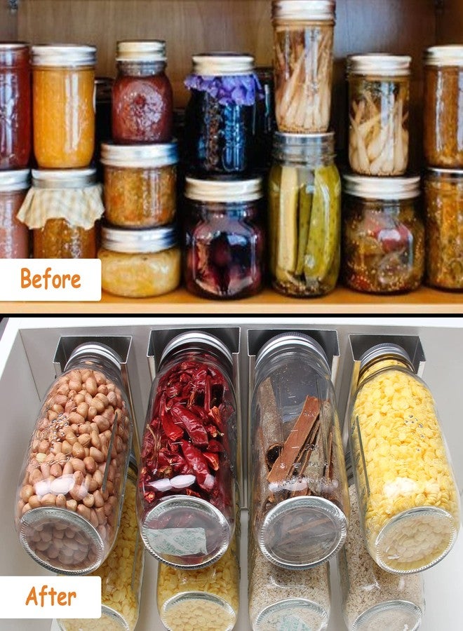 lopeztek Mason Jars Organizer Rack, Canning Storage Under Pantry Hanger for All Oz, Mason Jar Storage Hanging Holder and Organization, Kitchen Cabinet Shelf Mount Accessories(2 Pcs-Regular) - Image 4