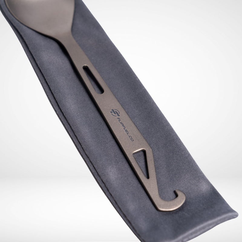FlipFuel Titanium Spork â€“ Ultralight Backpacking & Camping Utensil, Reusable Travel & EDC Spork with Multi-Function Hook - Image 4