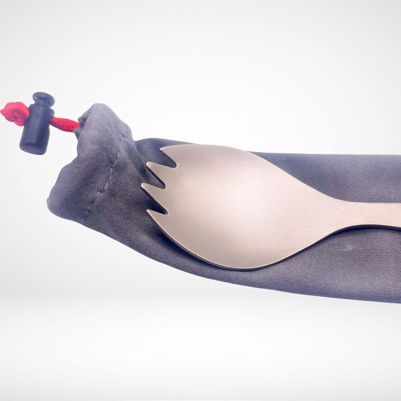 FlipFuel Titanium Spork â€“ Ultralight Backpacking & Camping Utensil, Reusable Travel & EDC Spork with Multi-Function Hook - Image 3